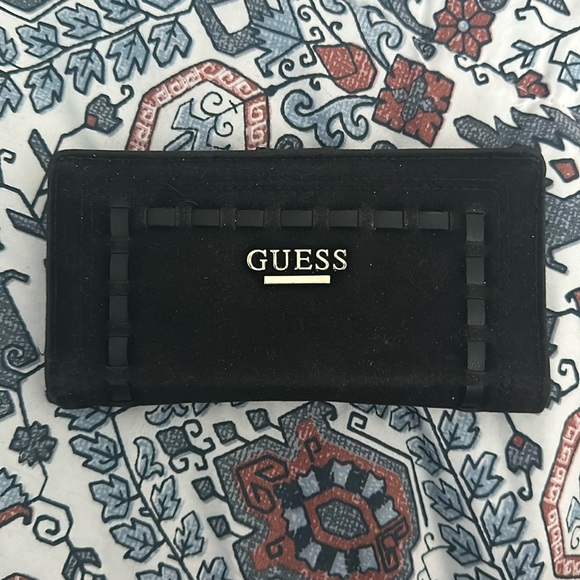 Guess Handbags - Guess Black Suede Wallet